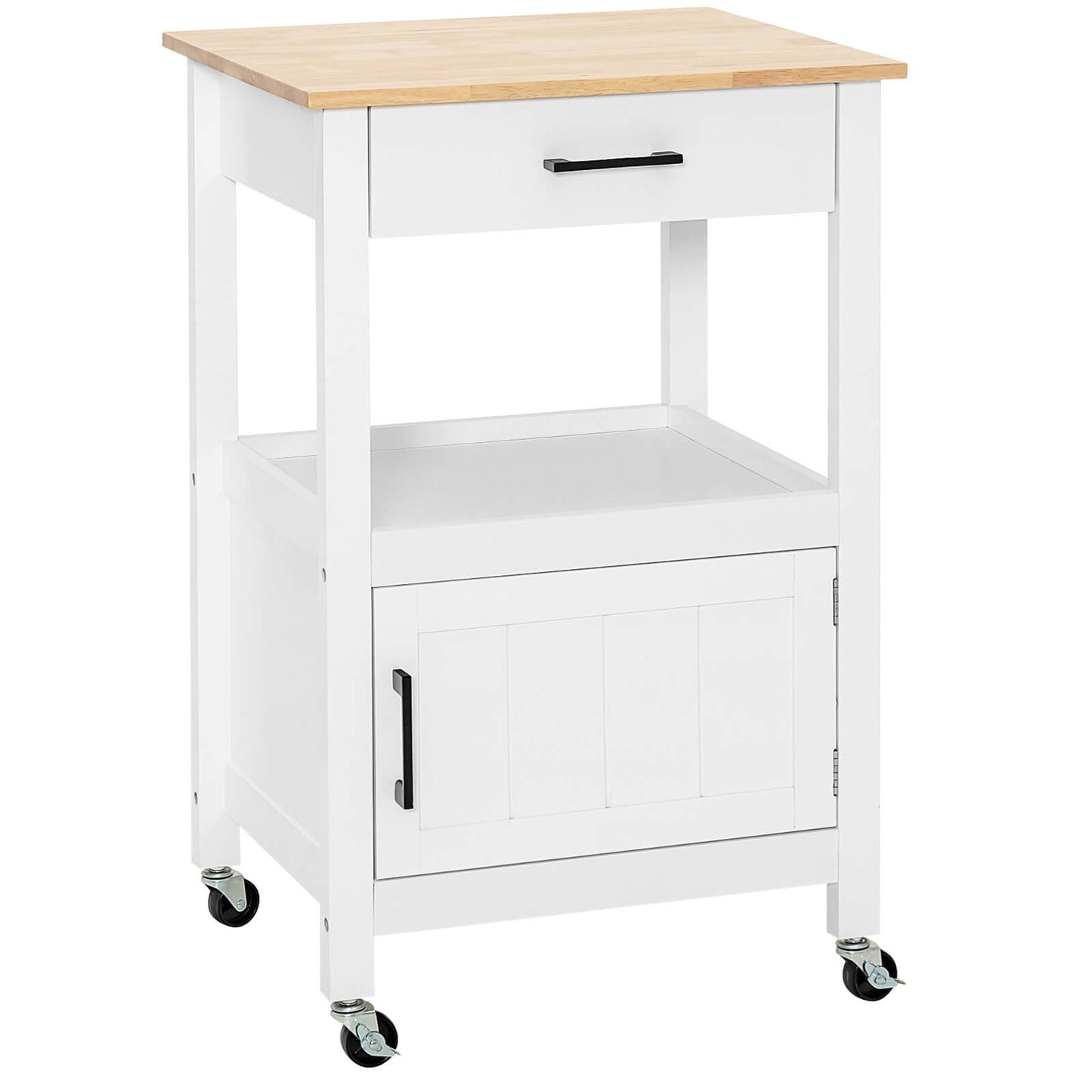 Kitchen Island with Storage Drawer and 3 Hooks, White at Gallery Canada