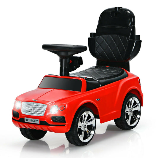 3-in-1 Licensed Bentley Kids Push and Sliding Car with Canopy, Red at Gallery Canada