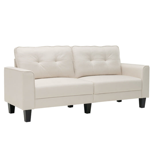 79.5 Inch Fabric Loveseat Sofa with 2 Removable Back Cushions, Beige