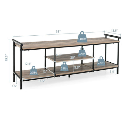Industrial TV Stand for TVs up to 60 Inch with Storage Shelves, Natural at Gallery Canada