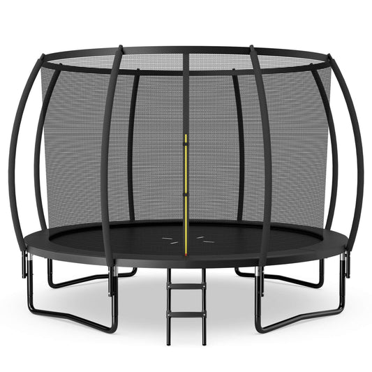12FT ASTM Approved Recreational Trampoline, Black Trampolines Black at Gallery Canada