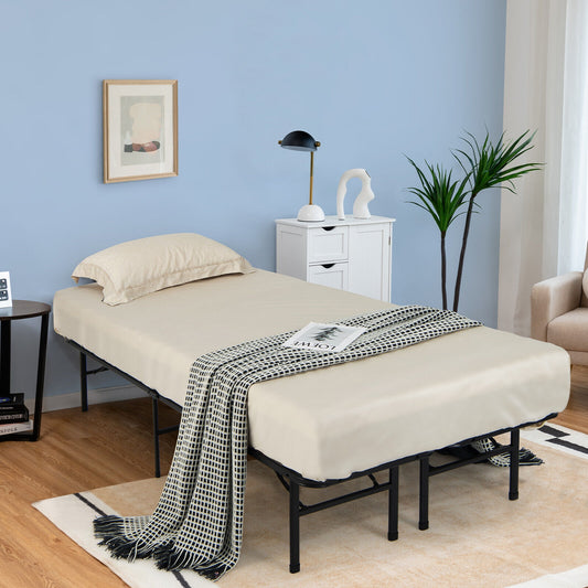 King Size Folding Steel Platform Bed Frame, Black Folding Beds Black at Gallery Canada