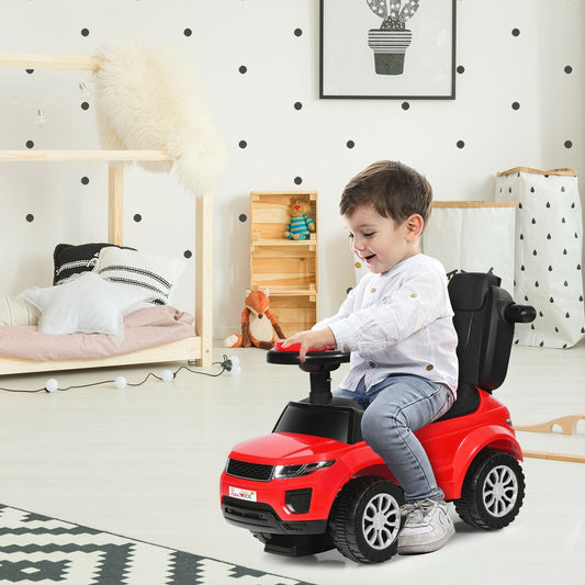 3 In 1 Ride On Push Car Toddler Stroller, Red Push & Pedal Ride On Toys Red at Gallery Canada