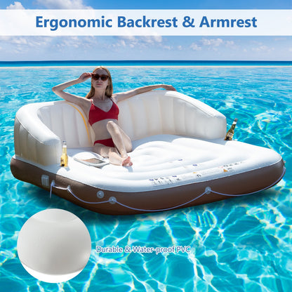 Inflatable Pool Float Lounge Swimming Raft, White