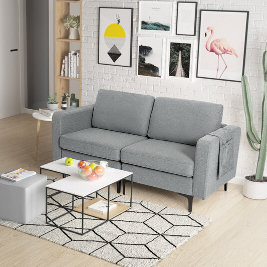 2-Seat Convertible Sectional Sofa, Reversible Ottoman, Gray Sofas & Loveseats Gray at Gallery Canada