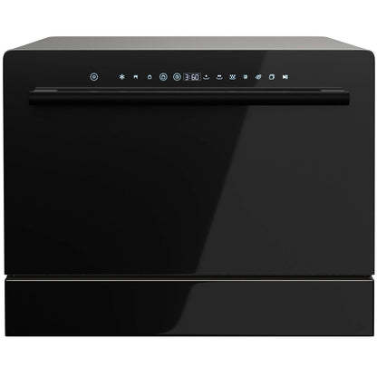 6 Place Setting Built-in or Countertop Dishwasher Machine with 5 Programs, Black at Gallery Canada