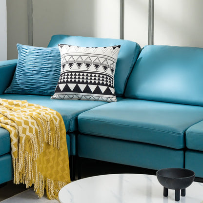 Modular L-shaped Sectional Sofa with Reversible Chaise and 2 USB Ports, Blue at Gallery Canada