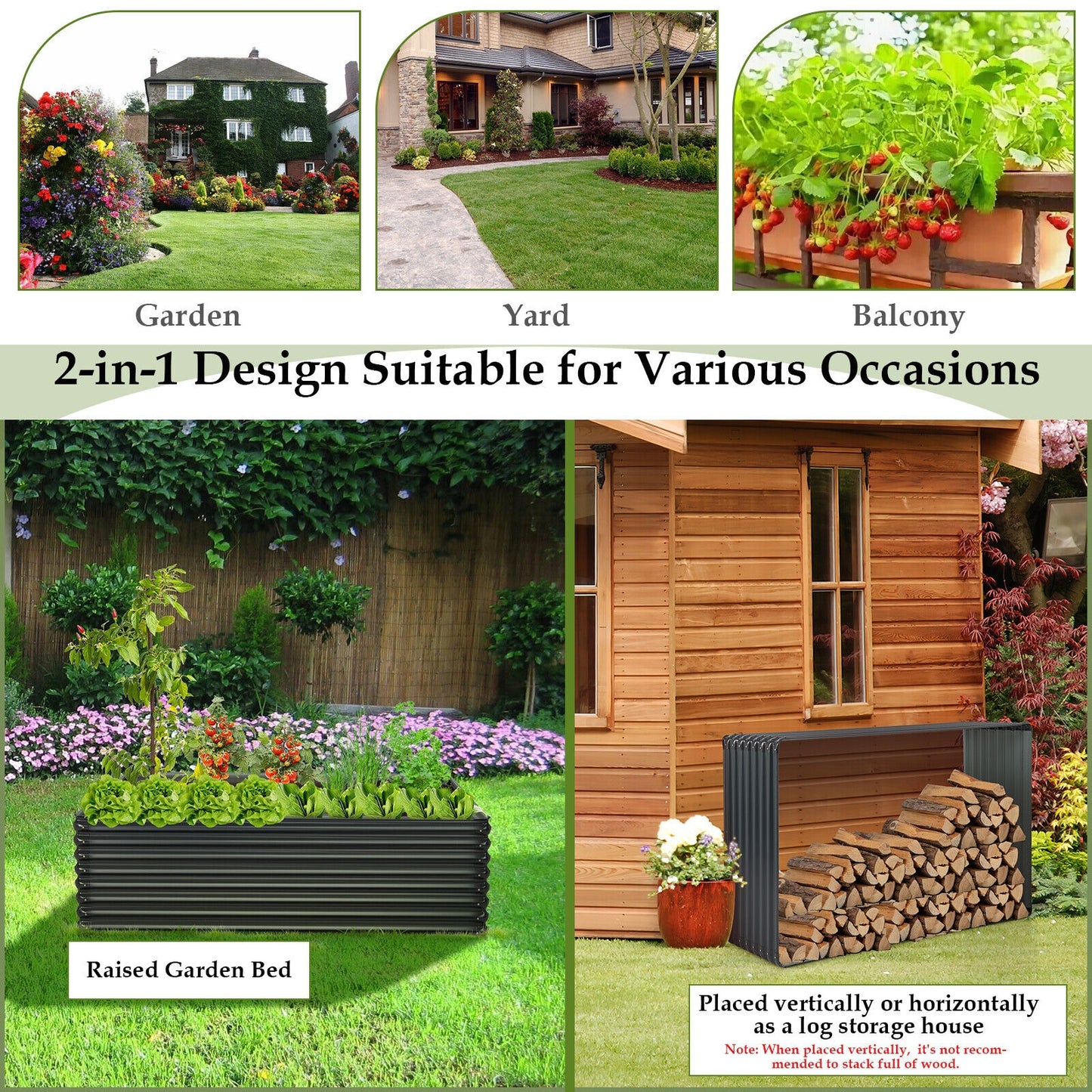 71 Inch Galvanized Metal Raised Garden Bed, Dark Gray Raised Garden Beds at Gallery Canada