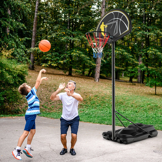 4.25-10 Feet Portable Adjustable Basketball Goal Hoop System, Black Sport Equipments Black at Gallery Canada