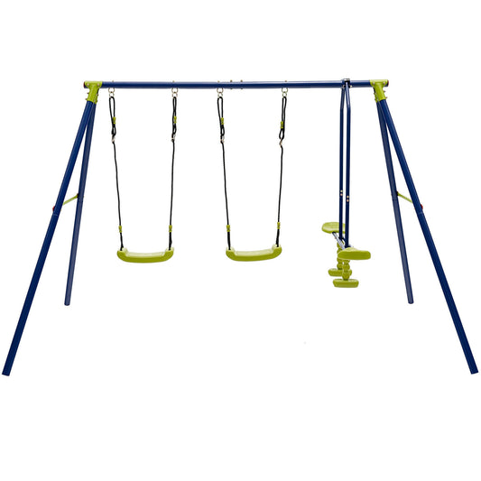 Kids Swing Set, 440 Pounds, Two Swings, One Glider, Blue Swing & Playsets Blue at Gallery Canada