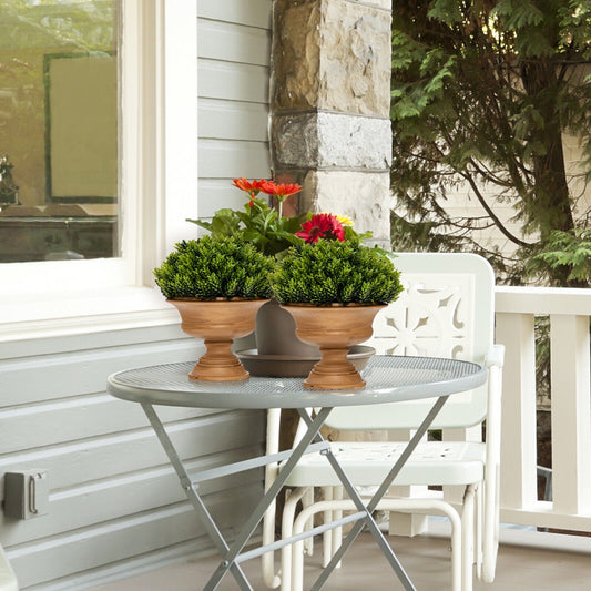 4 Pack Artificial Boxwood Topiary Trees, Green Faux Plants Green at Gallery Canada