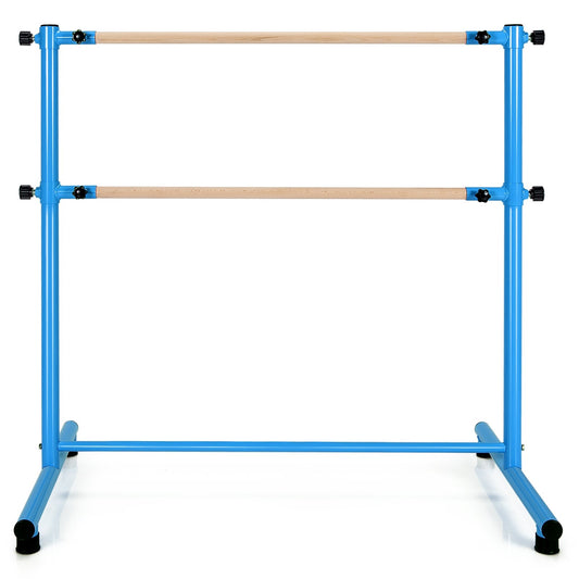47 Inch Double Ballet Barre with Anti-Slip Footpads, Blue at Gallery Canada