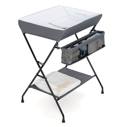 Baby Storage Folding Diaper Changing Table, Gray at Gallery Canada