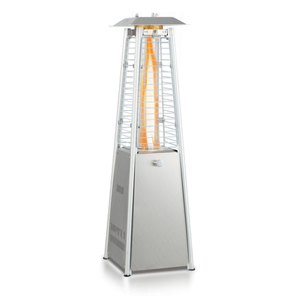 9500 BTU Portable Stainless Steel Tabletop Patio Heater with Glass Tube, Silver