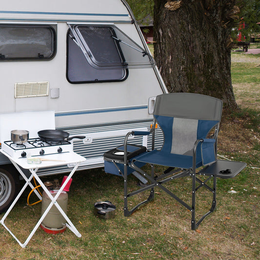 Folding Camping Chair With Cooler Bag, Side Table, Blue Camping Furniture Blue at Gallery Canada