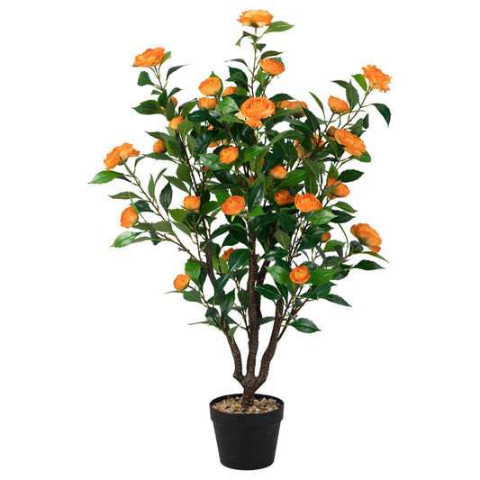 3.3 Feet Artificial Camellia Tree for Indoor and Outdoor, Multicolor
