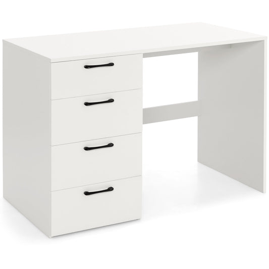 43.5 Inch Computer Desk with 4 Large Drawers, White