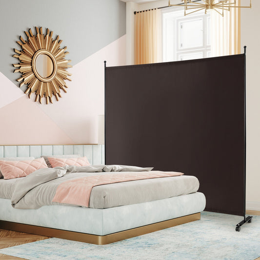 6 Feet Single Panel Rolling Room Divider, Brown Room Dividers Brown at Gallery Canada