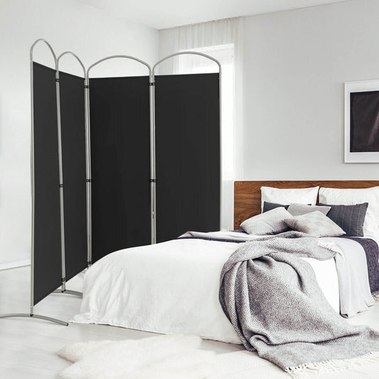 Folding 4-Panel Room Divider, Black Room Dividers Black at Gallery Canada