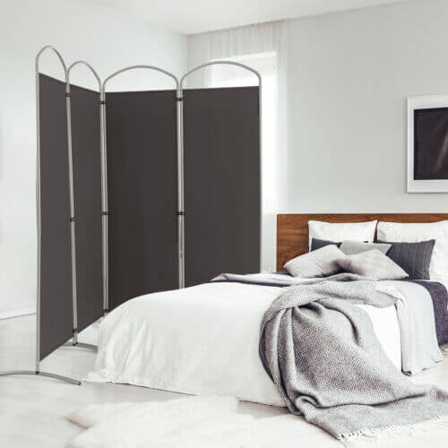 6.2Ft Folding 4-Panel Room Divider for Home Office Living Room , Gray Room Dividers Gray at Gallery Canada