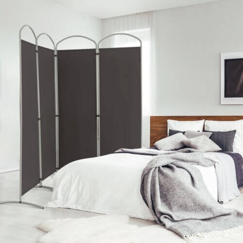 6.2Ft Folding 4-Panel Room Divider, Gray Room Dividers Gray at Gallery Canada
