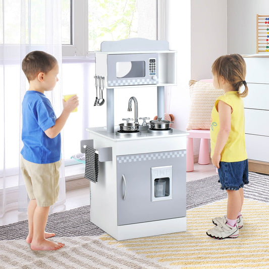 Toddler Kitchen Playset, With Oven And Sink, White