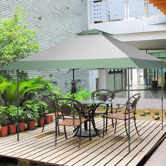 13 x 13 Feet Pop-Up Patio Canopy Tent, With Wheeled Bag, Gray Canopies Gray at Gallery Canada
