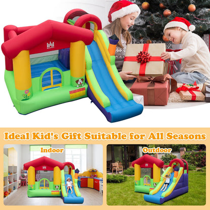 Inflatable Bounce House with Ocean Balls and 735W Air Blower, Multicolor at Gallery Canada