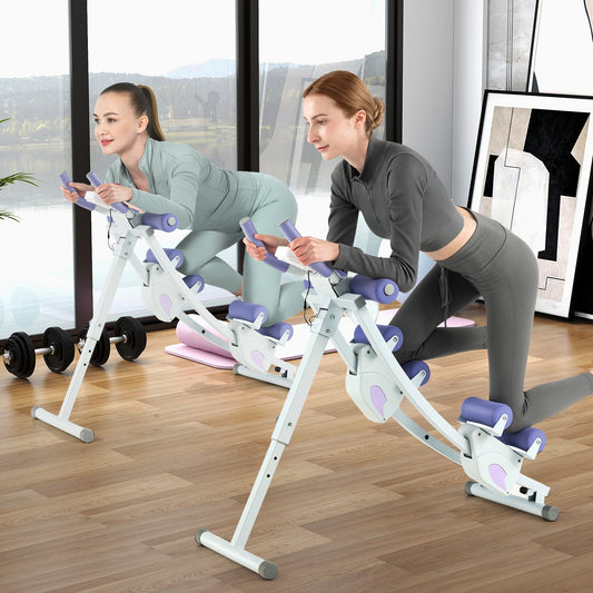 Ab Machine With LCD Monitor, 4 Adjustable Heights, Purple Elliptical Trainers Purple at Gallery Canada