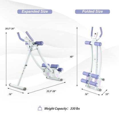 Ab Machine with LCD Monitor and 4 Adjustable Heights, Purple