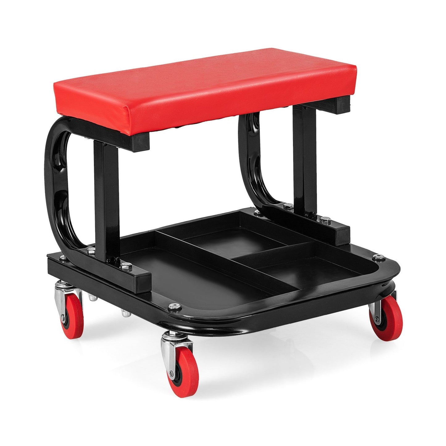 Rolling Creeper with Classified Tool Tray and Cushioned Seat, Black & Red at Gallery Canada