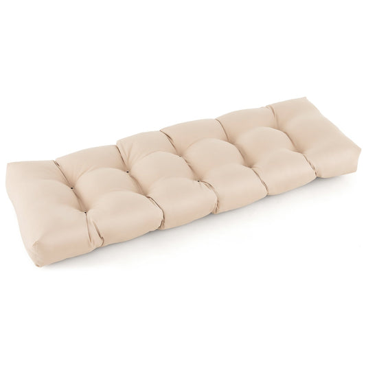 Indoor Outdoor Tufted Bench Cushion with Soft PP Cotton, Beige