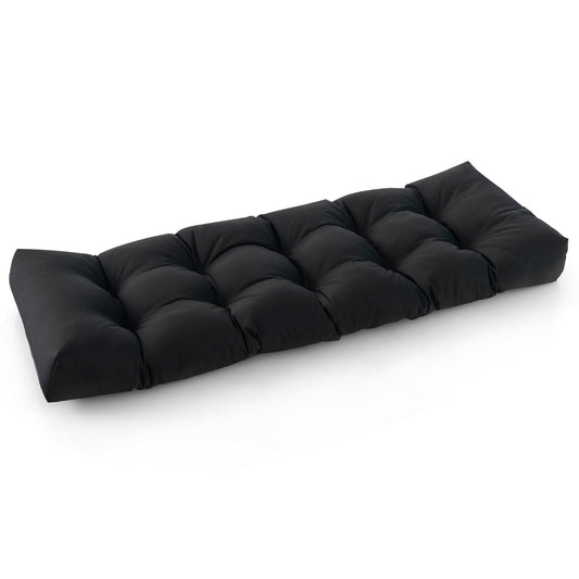Indoor Outdoor Tufted Bench Cushion with Soft PP Cotton, Black