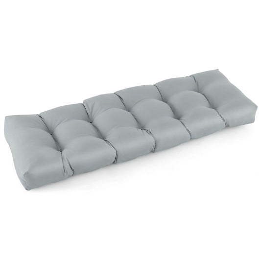 Indoor Outdoor Tufted Bench Cushion with Soft PP Cotton, Gray at Gallery Canada