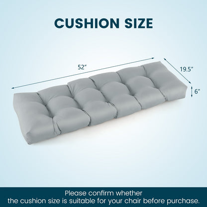 Indoor Outdoor Tufted Bench Cushion with Soft PP Cotton, Gray - Gallery Canada