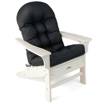 Patio Adirondack Chair Cushion with Fixing Straps and Seat Pad, Black at Gallery Canada