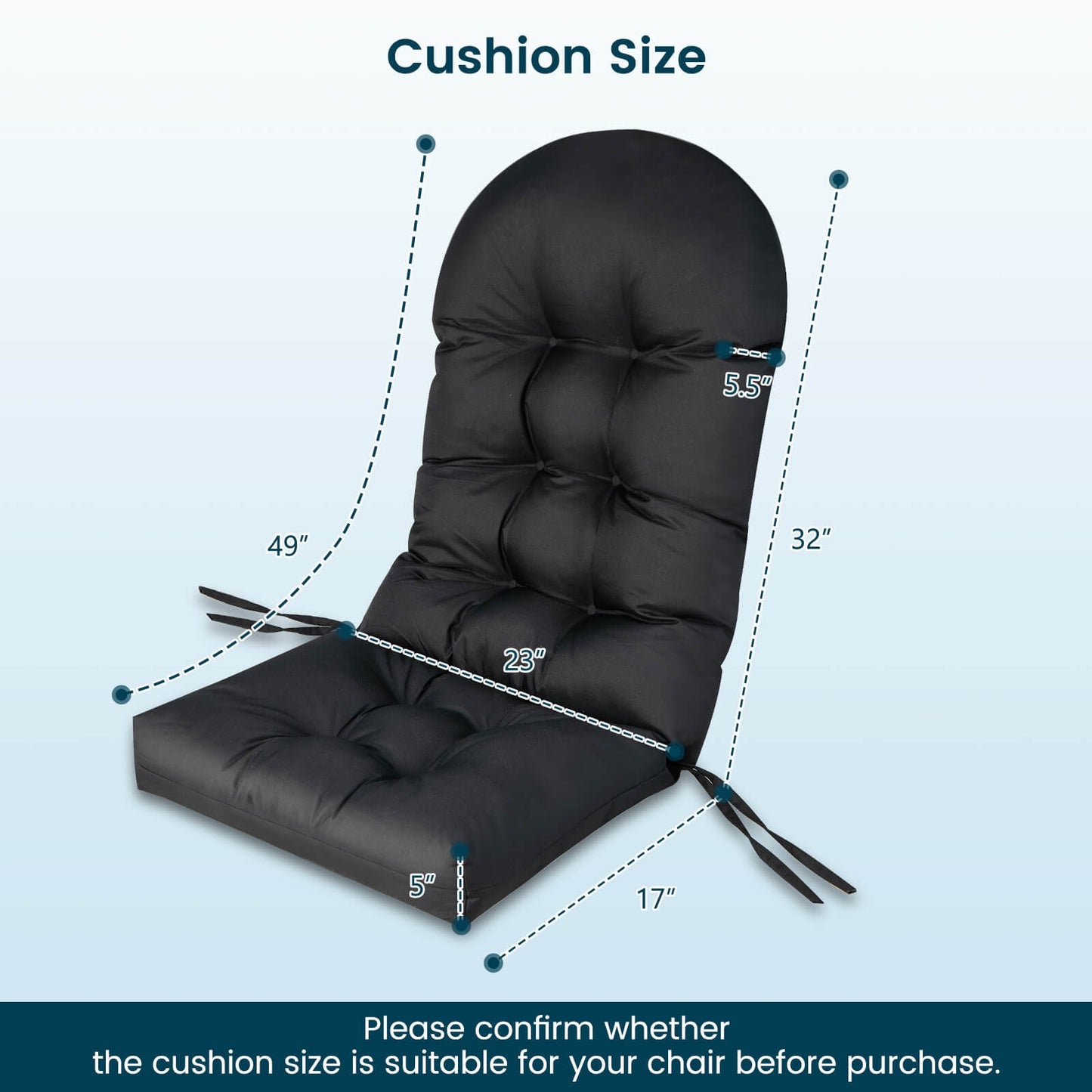 Patio Adirondack Chair Cushion, With Straps And Pad, Black Adirondack Chairs at Gallery Canada