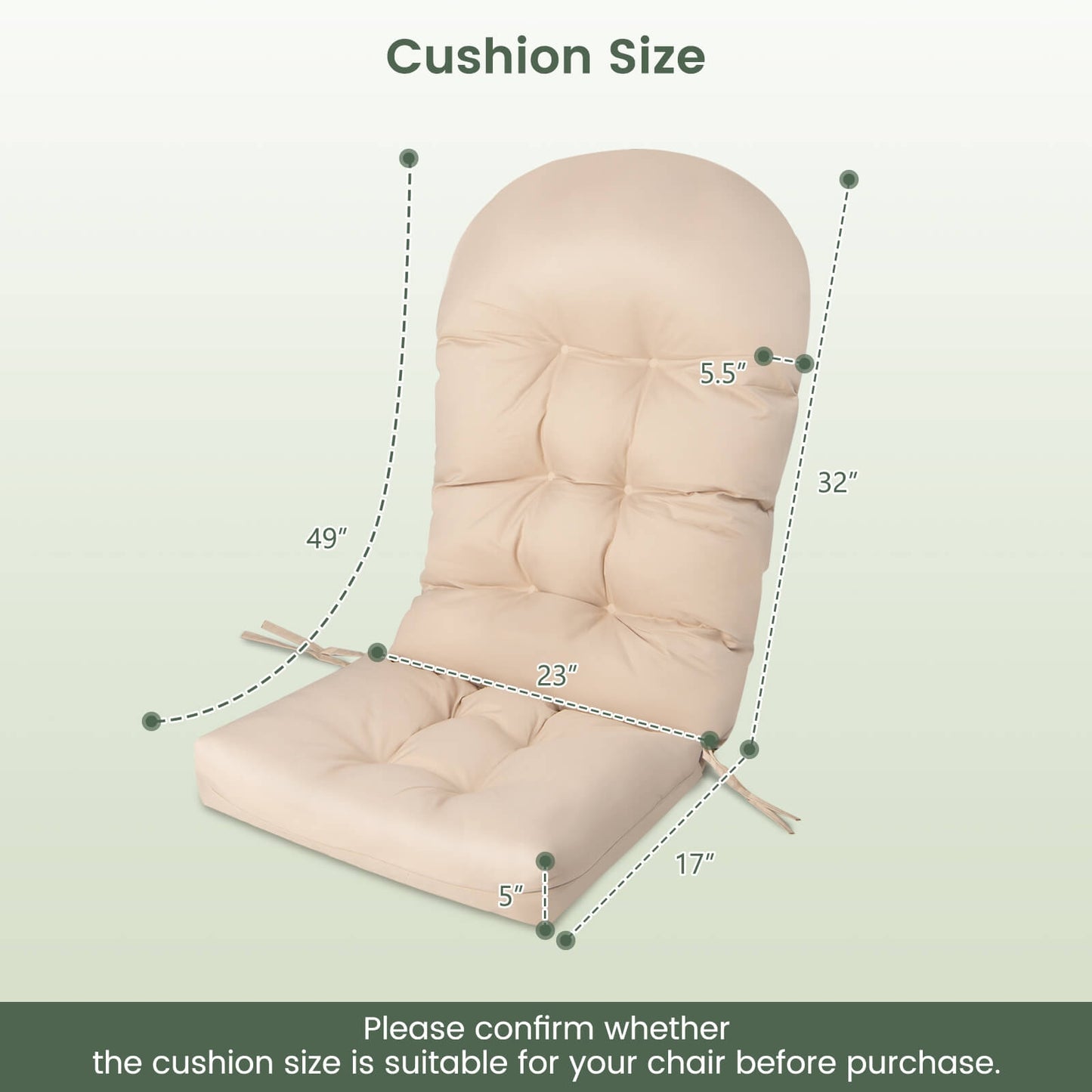 Patio Adirondack Chair Cushion, With Fixing Straps, Beige Adirondack Chairs at Gallery Canada
