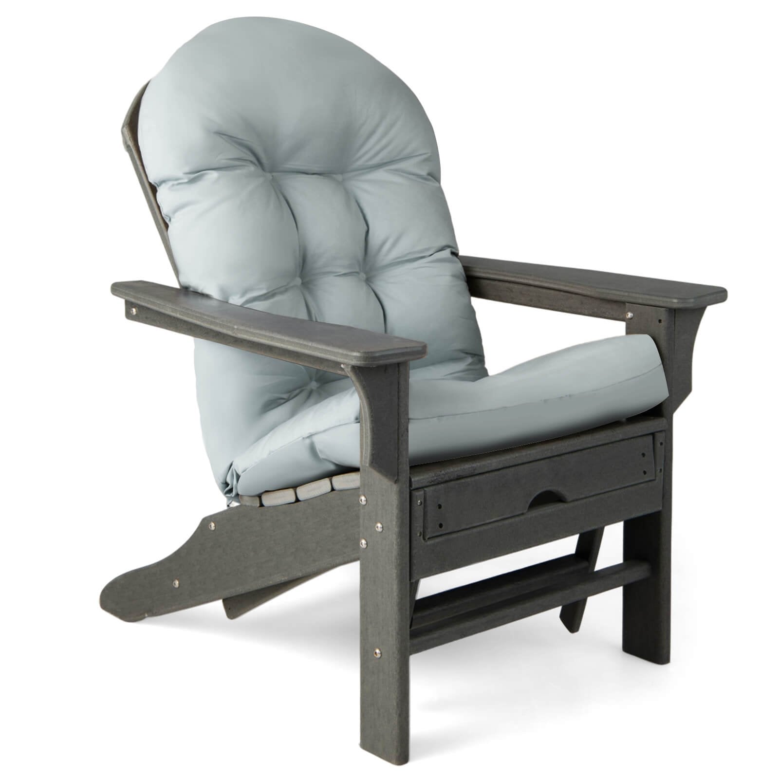 Patio Adirondack Chair Cushion with Fixing Straps and Seat Pad, Gray at Gallery Canada