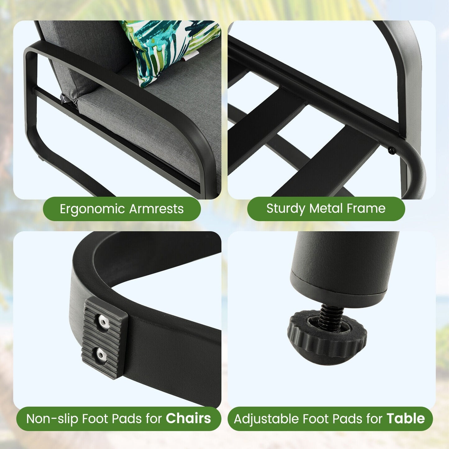 3 Pieces Patio Bistro Conversation Set with Waterproof DPC Tabletop Patio Conversation Sets at Gallery Canada