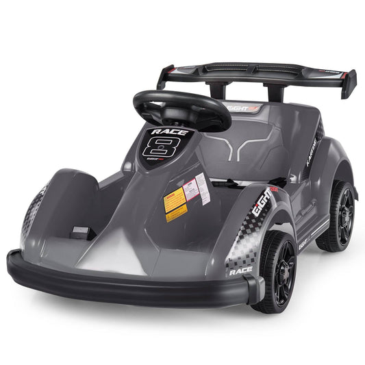 6V Kids Ride On Go Cart, Remote Control, Safety Belt, Black Powered Ride On Toys Black at Gallery Canada