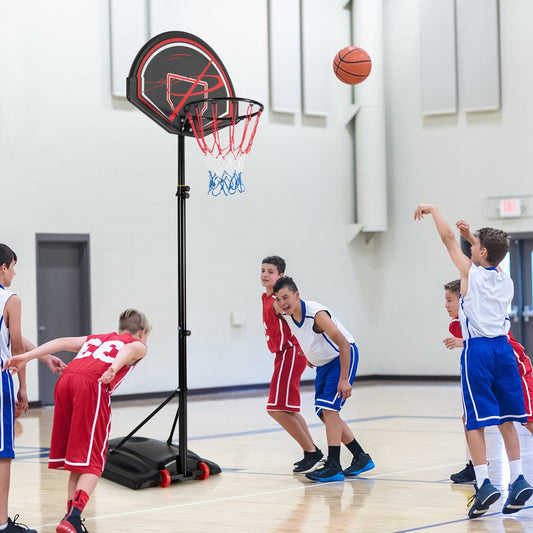 Portable Basketball Hoop Stand With Wheels, 2 Nets, Black Sport Equipments Black at Gallery Canada