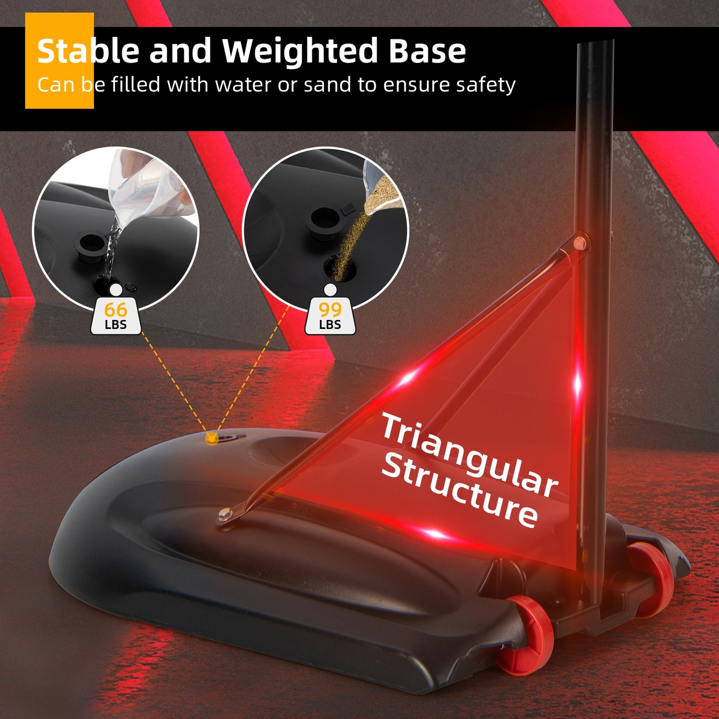 Portable Basketball Hoop Stand with Wheels and 2 Nets, Black Sport Equipments at Gallery Canada