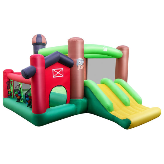 6-in-1 Inflatable Bounce House with Double Slides without 735W Blower