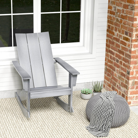 Adirondack Rocking Chair, Curved Back, Gray Adirondack Chairs Gray at Gallery Canada