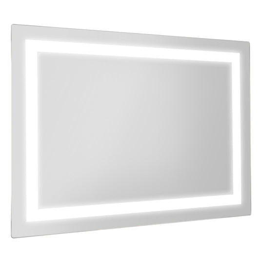 27.5 Inch LED Wall-Mounted Rect Bathroom Mirror with Touch, White