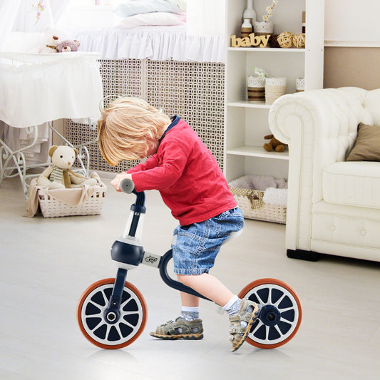 4-in-1 Kids Trike Bike, Adjustable Push Handle, Navy