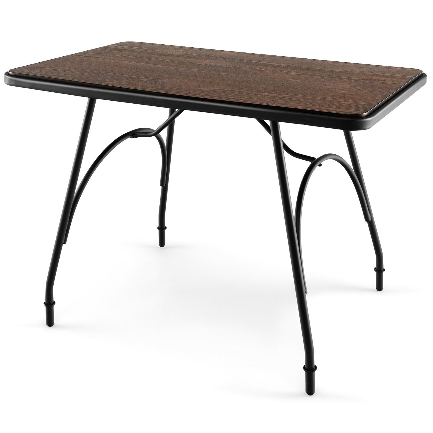 43 x 27.5 Inch Industrial Style Dining Table with Adjustable Feet, Rustic Brown
