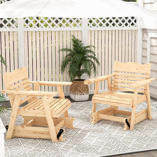 Outdoor Wood Rocking Chair, High Back, Widened Armrests, Brown Patio Rocking Chairs & Gliders Brown at Gallery Canada