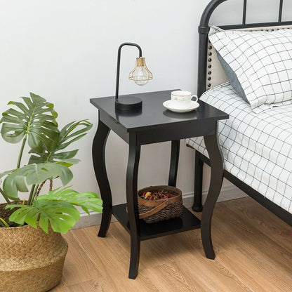 Accent Sofa End Side Table, Black